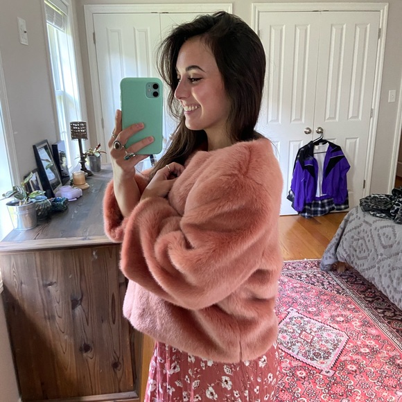 Vintage Fluffy Faux Fur Coat